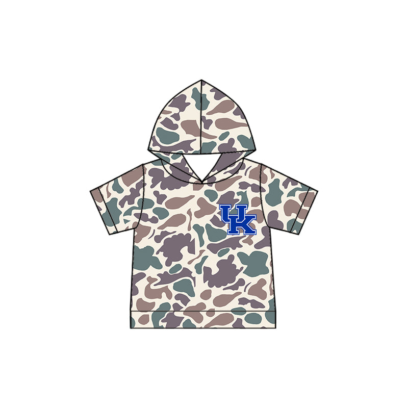 Preorder (moq 5)Baby Boys Southern Grey Camo UK Team Short Sleeve Hooded Tops