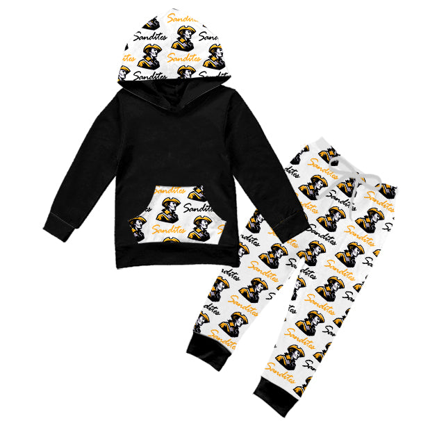 Preorder (moq 5)Baby Boys Sandites Pocket Hoodie Legging Pant Team Clothes Sets