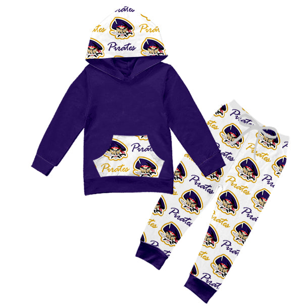 Preorder (moq 5)Baby Boys Pirates Pocket Hoodie Legging Pant Team Clothes Sets