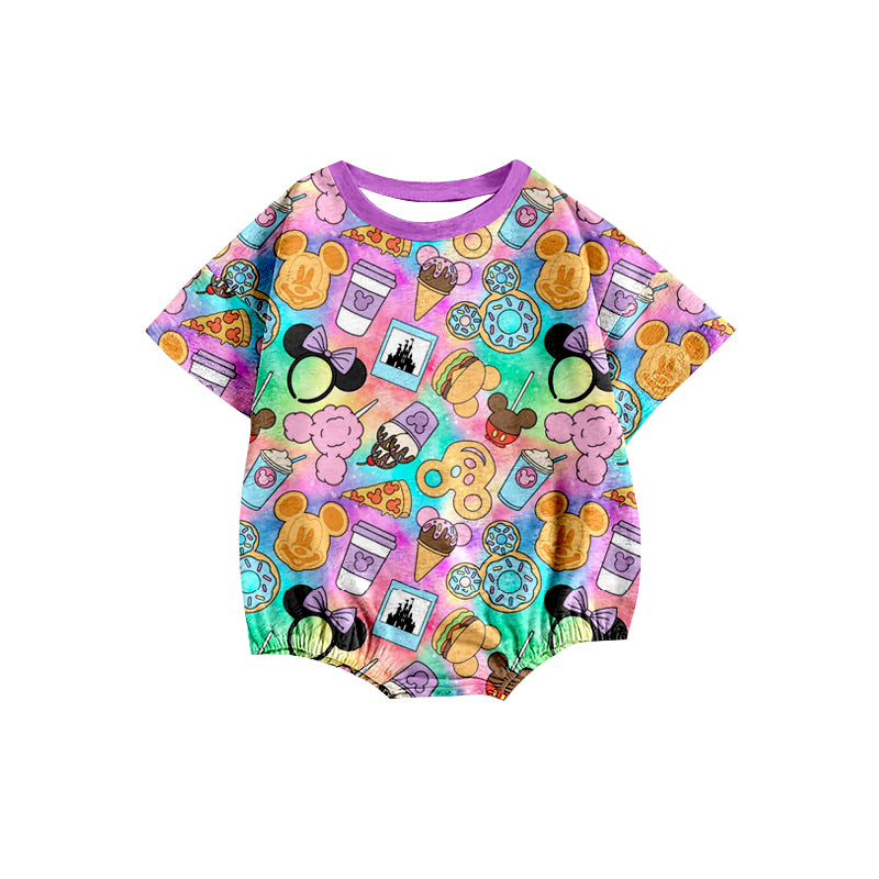preorder(moq 5) Baby Girls Cartoon Mouse Short Sleeve Rompers