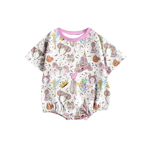 preorder(moq 5) Baby Girls Castle Short Sleeve Rompers