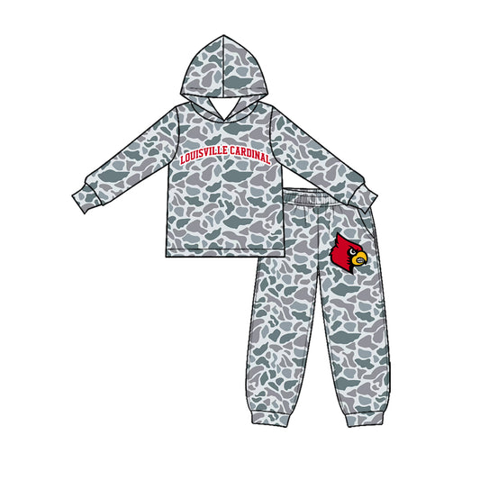 Preorder (moq 5)Baby Boys Cardinal Camouflage Pockets Hoodies Pants Team Clothes Sets