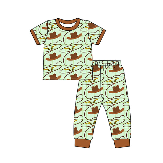 Baby Boys Hats Shirt Pants Western Pajamas Outfits Clothes Sets preorder(moq 5)