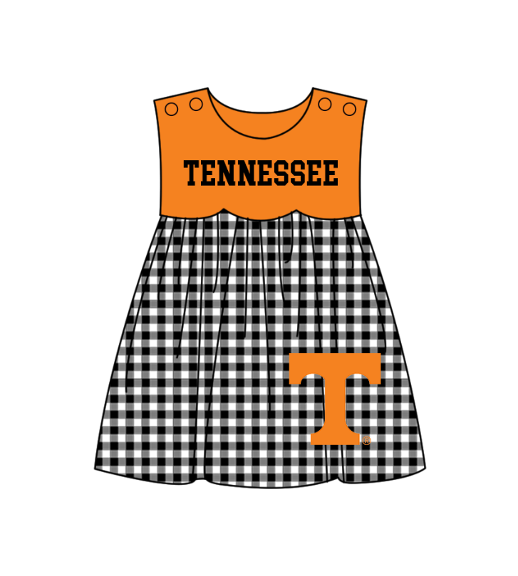 Preorder moq 5 Baby Girls Sleeveless Tennessee T Team Knee Length Dresses