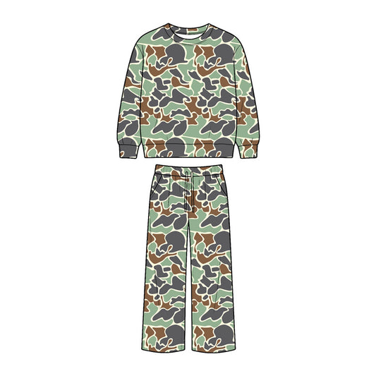 Preorder (moq 5)Baby Boys Camo Top Pockets Pant Hunting Clothes Sets
