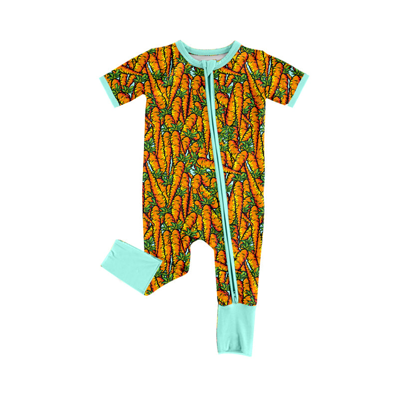 preorder(moq 5) Baby Boys Carrots Easter Two Way Zip Convertible Rompers