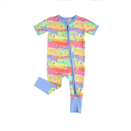 Baby Kids Easter Colorful Rabbits Candy Zip Rompers preorder(moq 5)