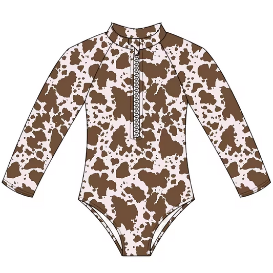 Baby Girls Cowhide One Piece Swimsuits preorder (moq 5)