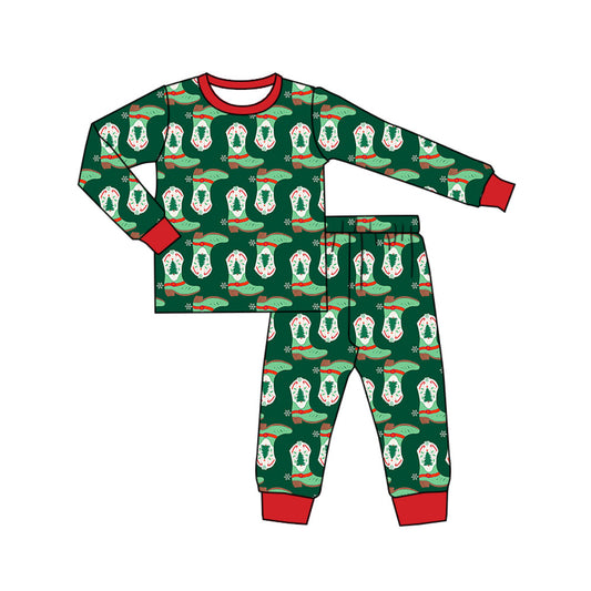 Preorder (moq 5)Baby Boys Candy Cane Socks Top Pants Christmas Pajamas Sets