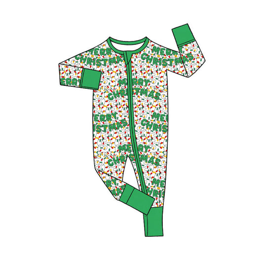 Preorder (moq 5)Baby Boys Colorful Lights Christmas Two Way Zip Convertible Rompers