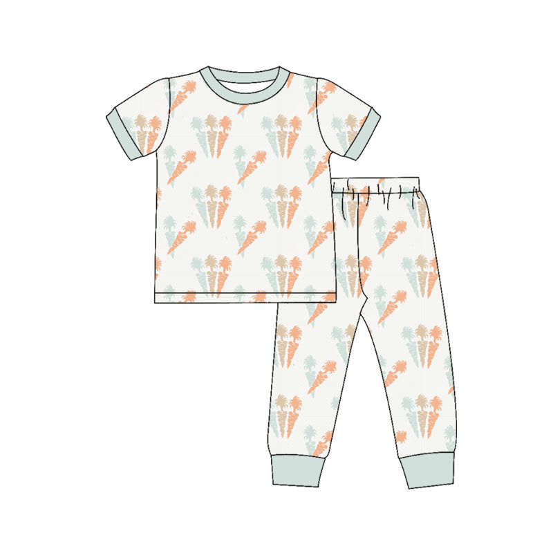 Preorder (moq 5)Baby Boys Carrots Top Pants Easter Pajamas Sets