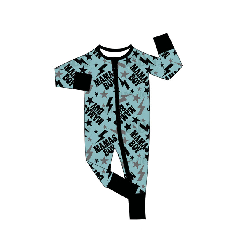 Preorder moq 5 Baby Boys Western Mama's Boy Zippy Sleepers Rompers