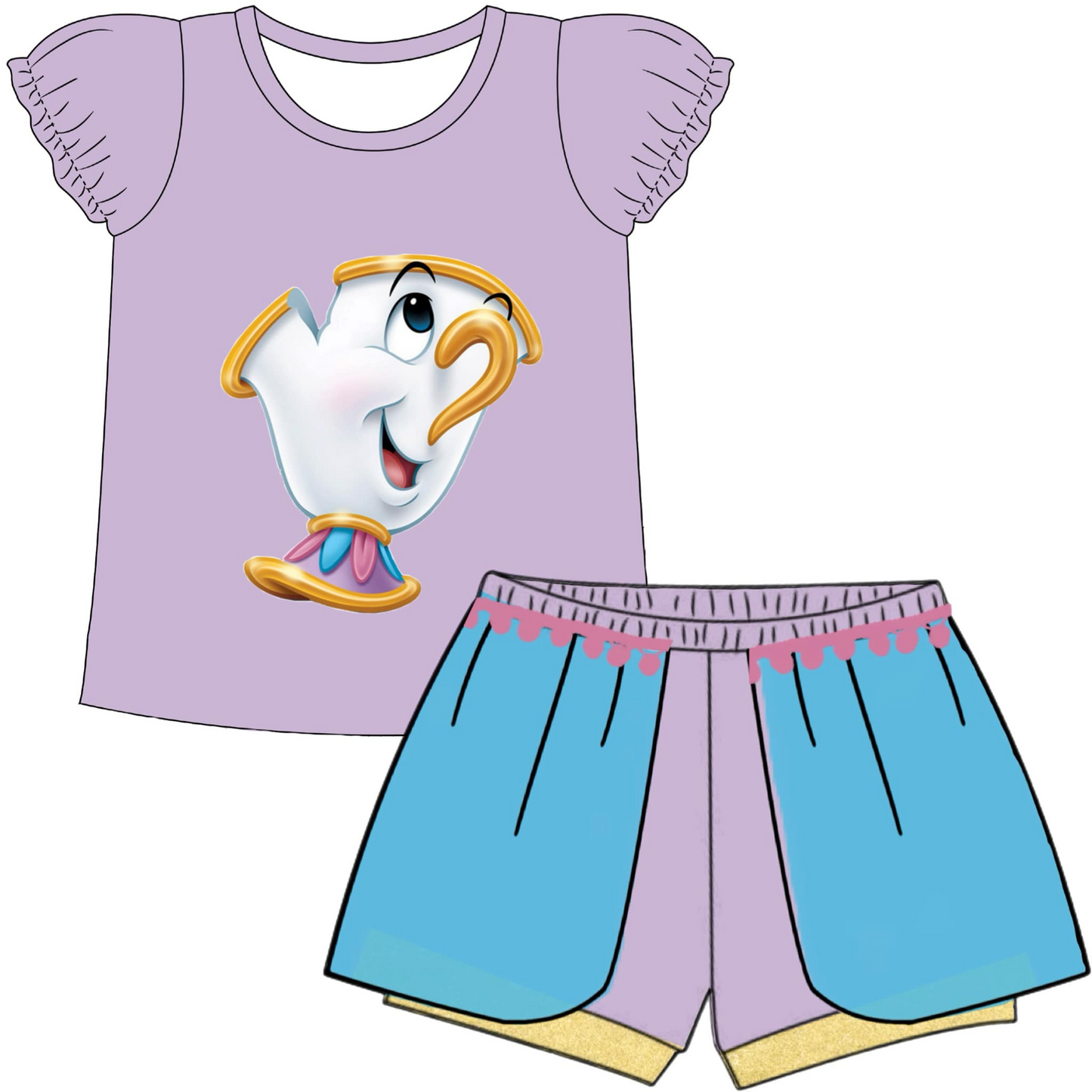 Baby Girls Cup Shirt Shorts Summer Clothes Sets preorder (moq 5)