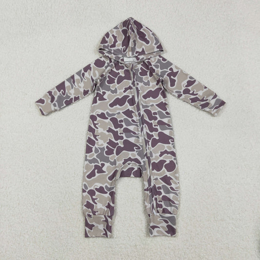 Baby Boys Southern Grey Camo Hoodie Two Way Converbitle Rompers