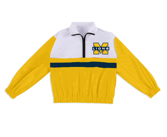Preorder (moq 5)Baby Boys Long Sleeve M Lions Team Zip Pullovers Tops