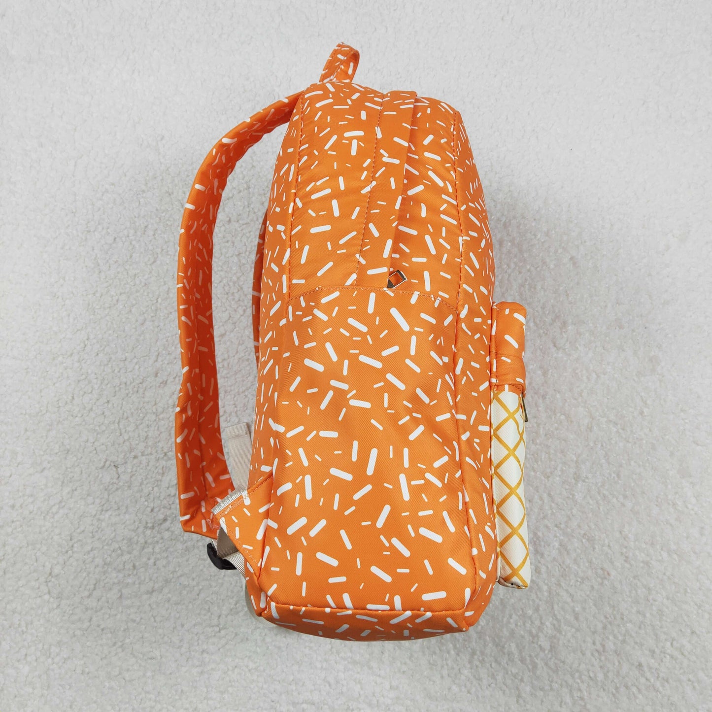 Baby Kids Orange Drip Sprinkles Team Zipper School Back Bags