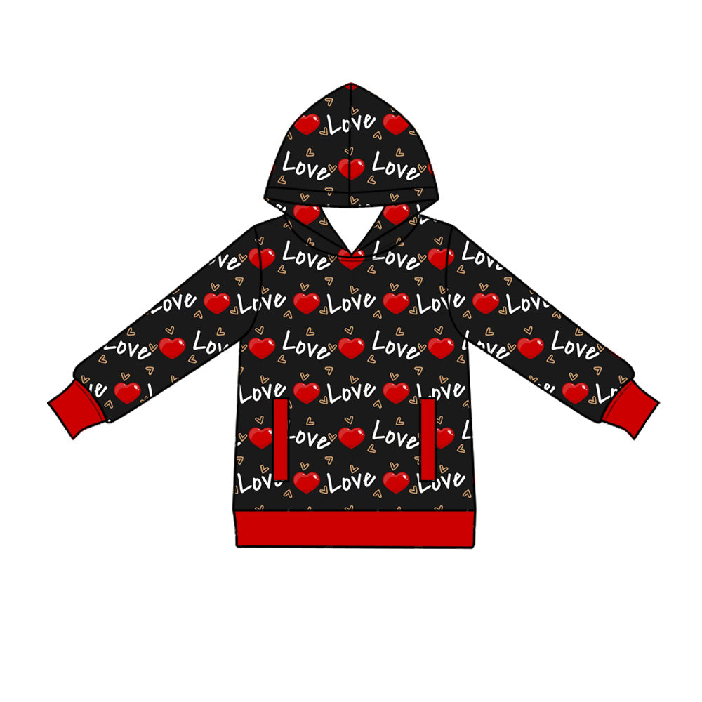 Preorder (moq 5) Adult Women Love Hearts Valentines Pockets Hoodies Top