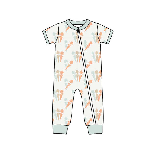 Preorder (moq 5)Baby Boys Carrots Easter Two Way Zip Convertible Rompers