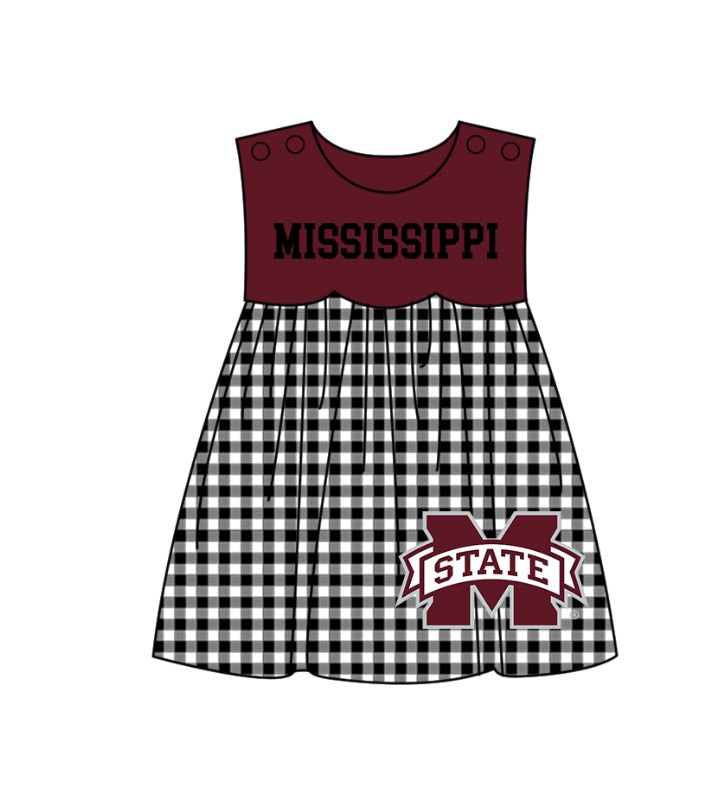 Preorder moq 5 Baby Girls Sleeveless M State Team Knee Length Dresses