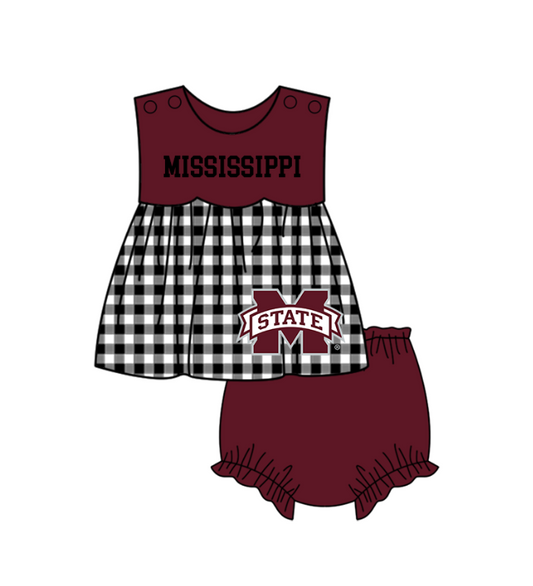 Preorder moq 5 Baby Girls M State Tunic Bummies Short Team Clothes Set