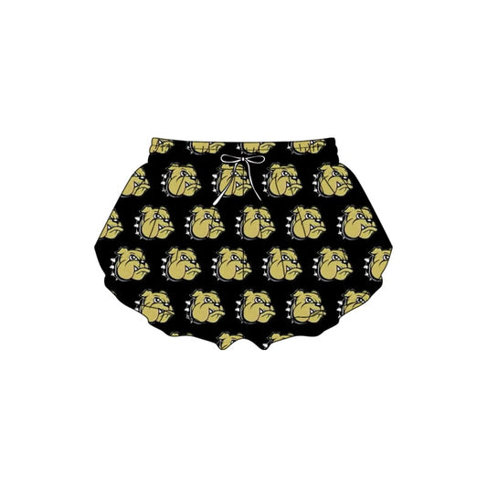 Preorder moq 5 Adult Women Black Bulldogs Yoga Shorts Bottoms