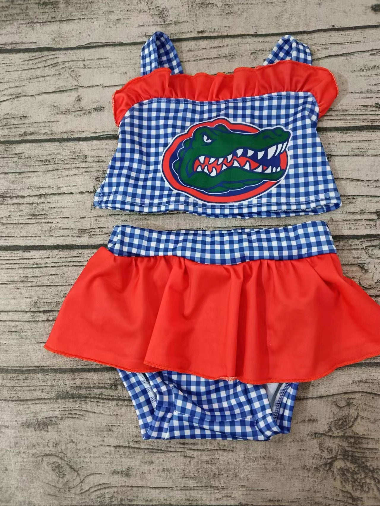 Baby Girls two pcs Alligator team Blue swimsuits preorder(moq 5)