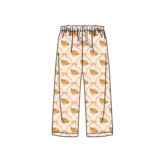 Preorder (moq 5)Baby Girls Bows Pumpkins Fall Straight Pant Bottom