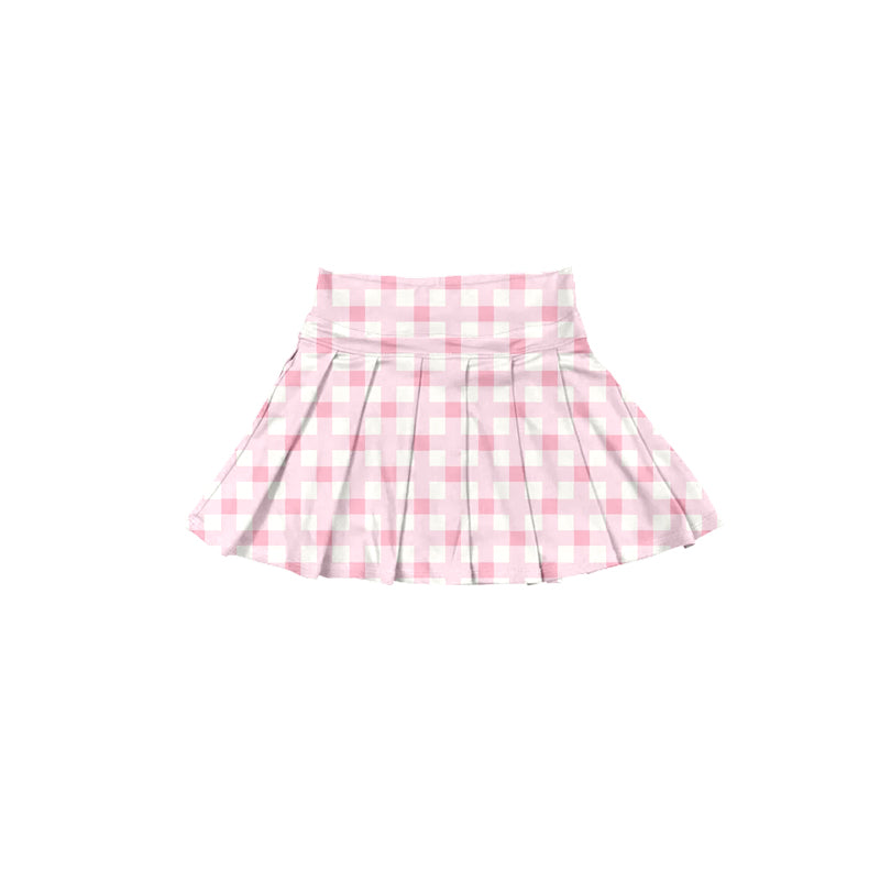 Preorder (moq 5)Baby Girls Pink Plaid Skort Bottoms