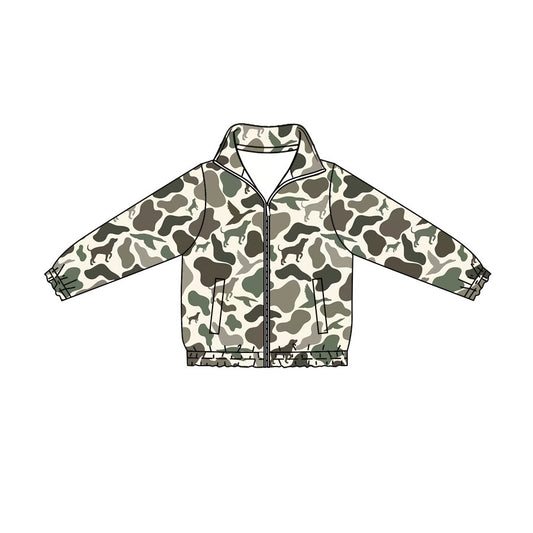 Preorder (moq 5)Baby Boys Deer Ducks Deer Camo Hunting Zip Pockets Jackets Top