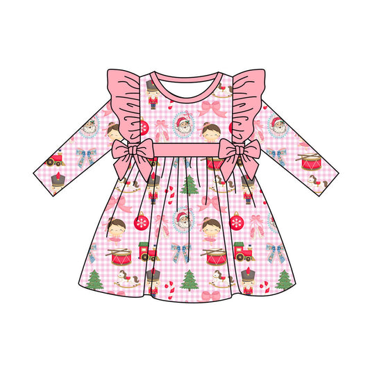 Preorder (moq 5)Baby Girls Snowmen Soldiers Christmas Knee length Dress