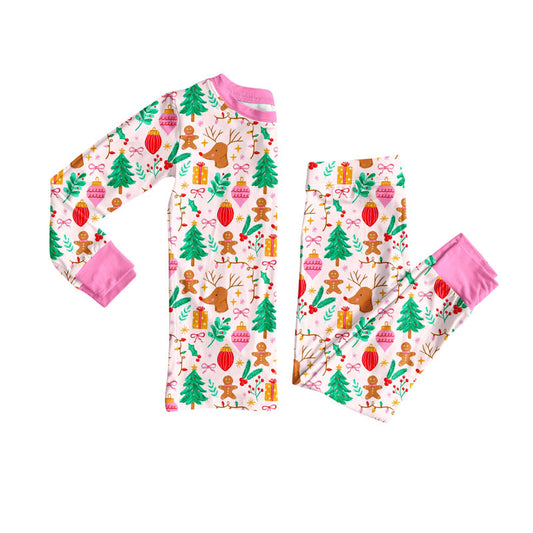 Preorder (moq 5)Baby Girls Gifts Deer Top Pants Christmas Pajamas Sets
