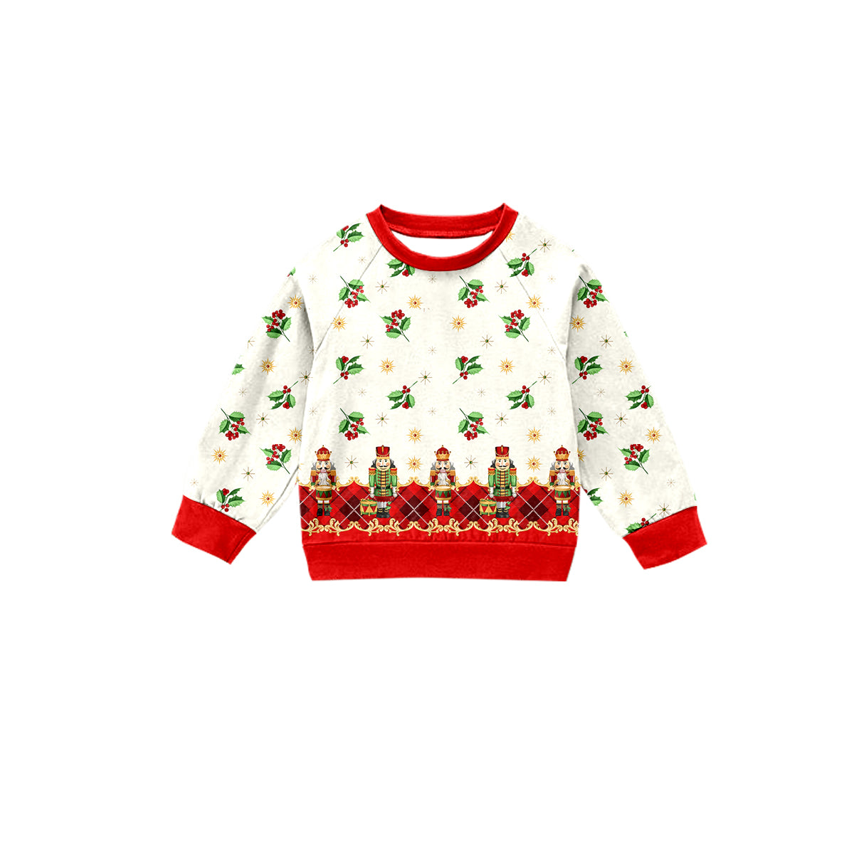 Preorder (moq 5)Baby Kids Long Sleeves Holly Soldiers Plaid Tee Shirts Top
