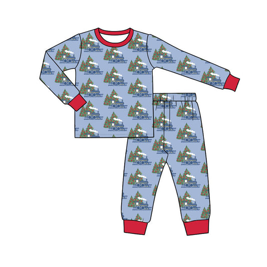 Preorder (moq 5)Baby Boys Trees Trucks Top Pant Christmas Pajamas Set