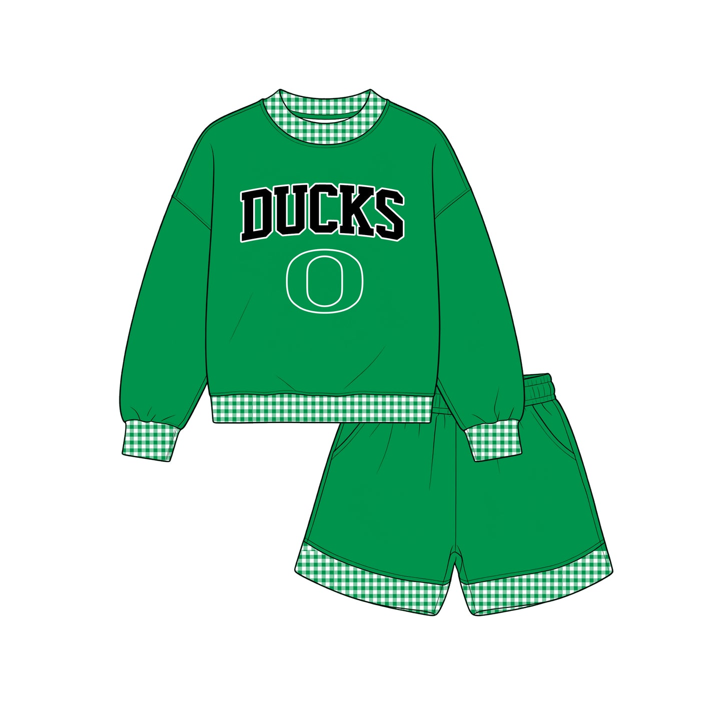 Preorder(moq 5)Baby Boys Long Sleeve Ducks Top Pockets Shorts Team Clothes Sets
