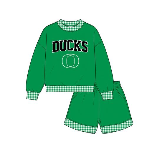 Preorder(moq 5)Baby Boys Long Sleeve Ducks Top Pockets Shorts Team Clothes Sets