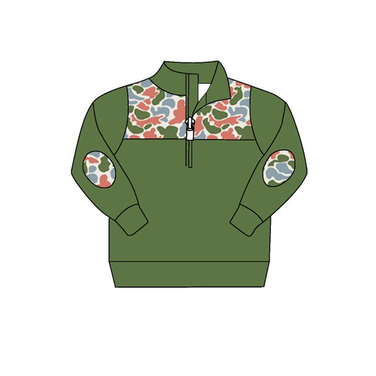 Baby Boys Camo Green Hunting Zip Pullovers Tops preorder(MOQ 5)