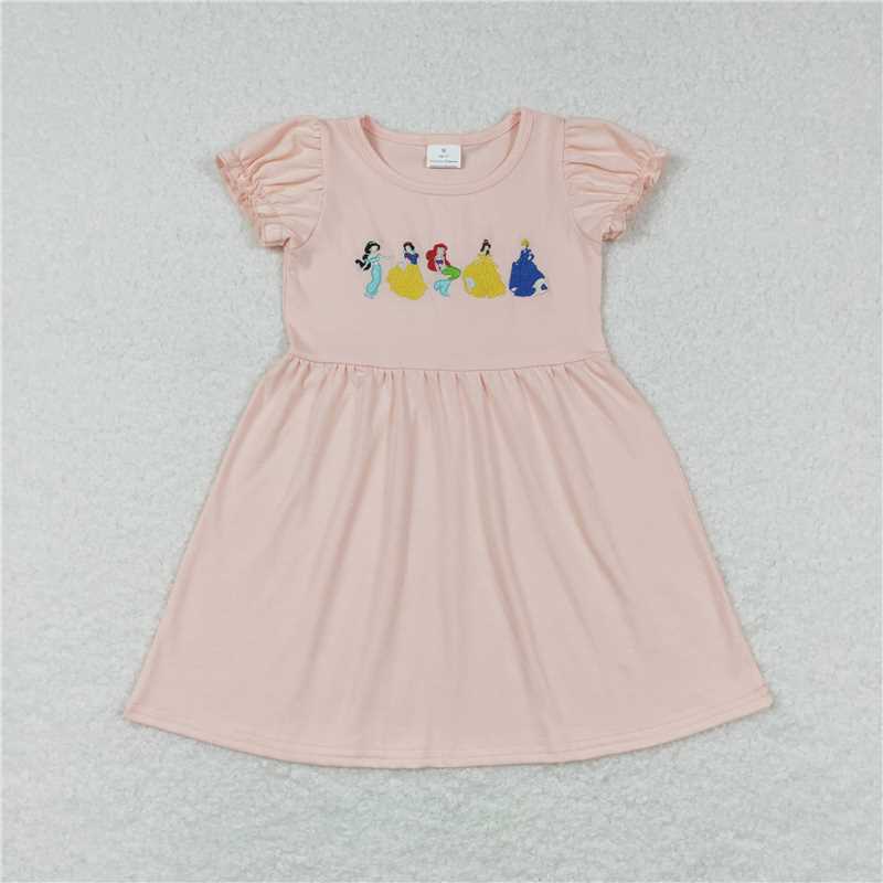 Sibling Baby Girls Pink Princess Tunic Pants Clothes Sets Knee Length Dresses