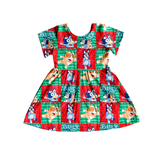 Baby Girls Watermelon Dog Knee Legnth Dresses preorder (moq 5)