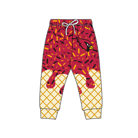 Preorder (moq 5)Baby Boys Red Drip Sprinkles Arizona Cardinals Team Jogger Pants Bottom
