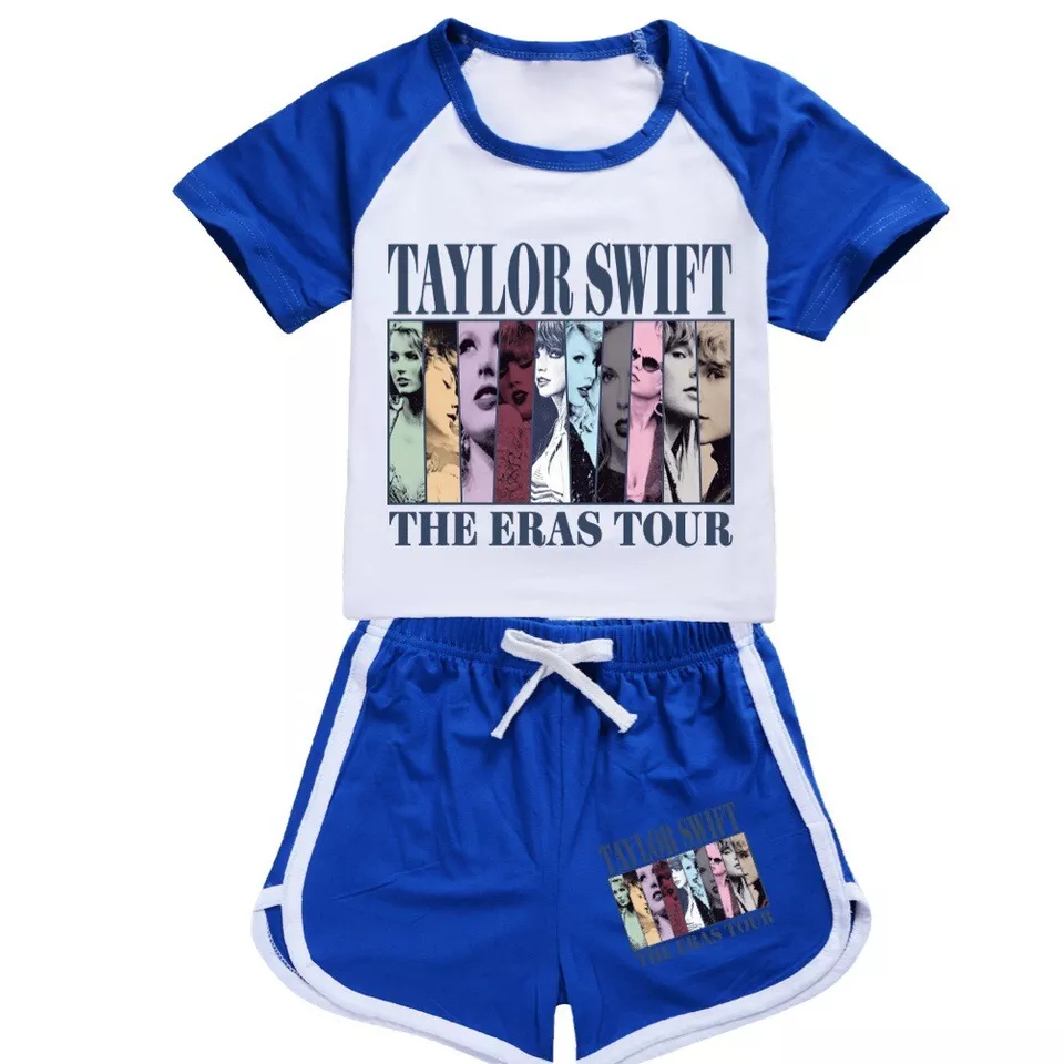 Baby Girls Blue Singer Shirt Sports Shorts Clothes Sets Preorder(moq 5)