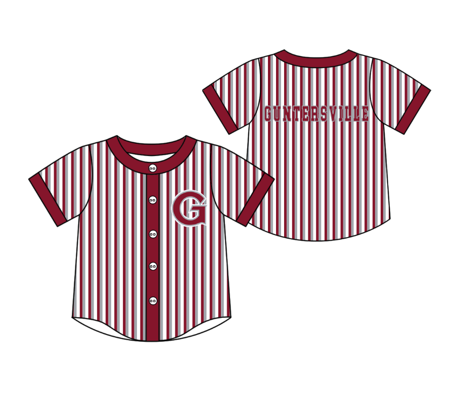 Preorder moq 5 Baby Boys Guntersville Stripe Team Button Shirts Top