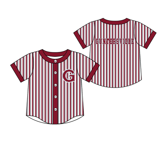 Preorder moq 5 Baby Boys Guntersville Stripe Team Button Shirts Top