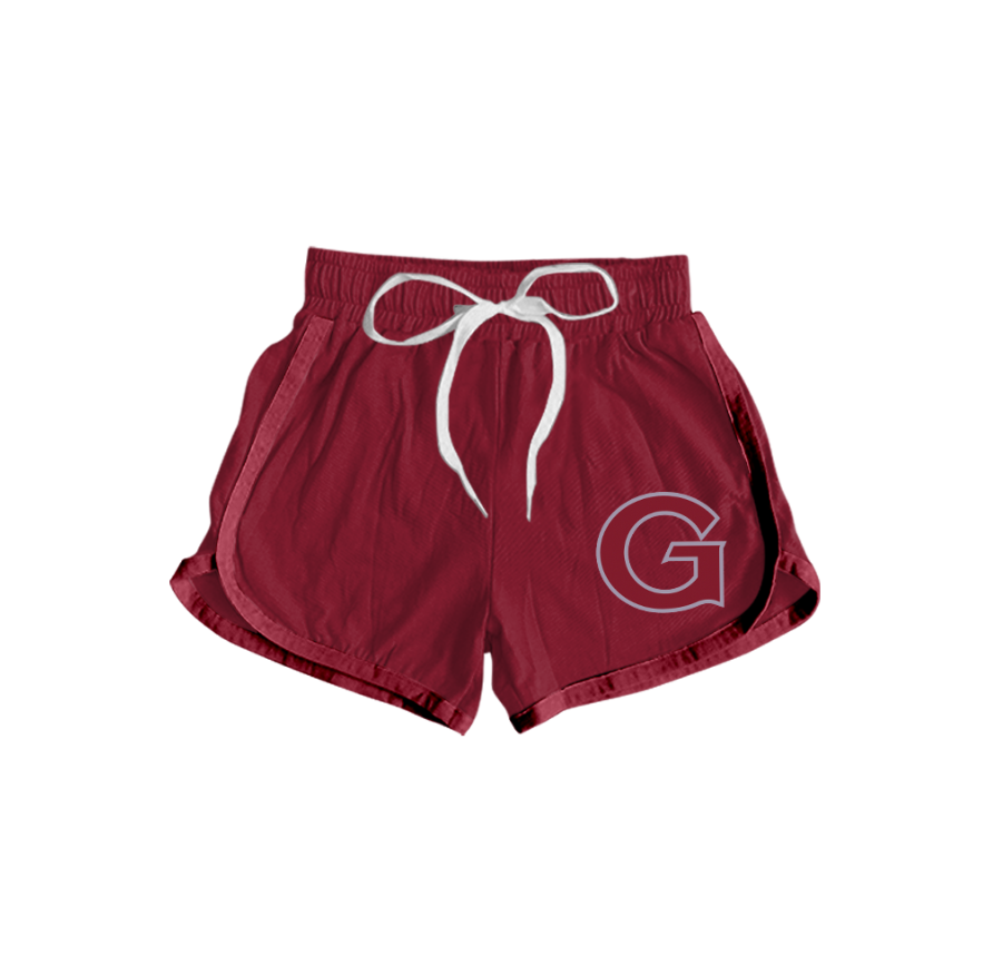 Preorder moq 5 Baby Girls Red Guntersville Team Shorts Bottom