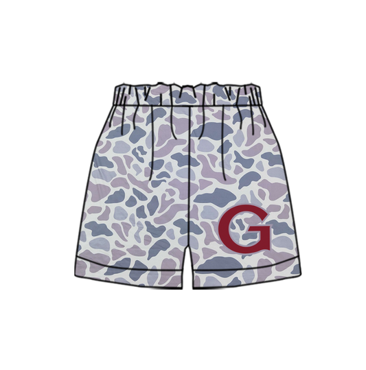 Preorder moq 5 Baby Boys Light Grey Camo Guntersville Team Shorts Bottom
