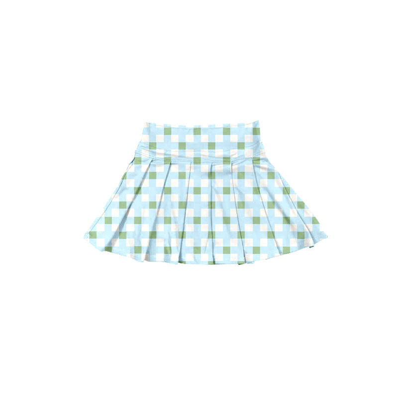 Preorder (moq 5)Baby Girls Aqua Plaid Skort Bottoms