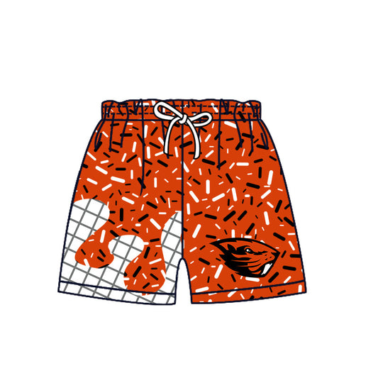 Preorder (moq 5)Baby Boys Orange Sprinkles Oregon State Beavers Shorts Bottom