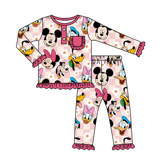 Baby Girls Cartoon Mouse Pajamas Clothes Sets preorder(moq 5)