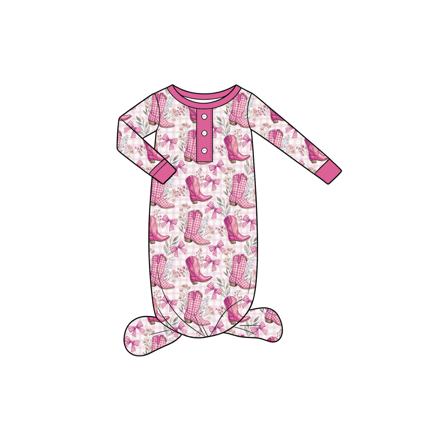 Preorder(moq5) Baby Girls Clothes High-Quality Cute Print Cotton Button Footed Rompers