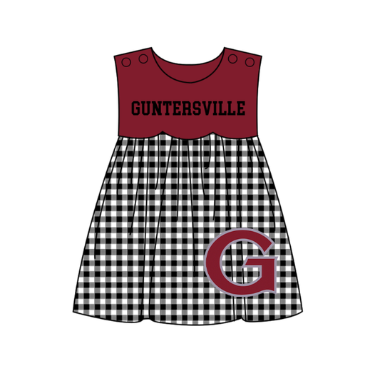 Preorder moq 5 Baby Girls Guntersville Checked Team Knee Length Dresses