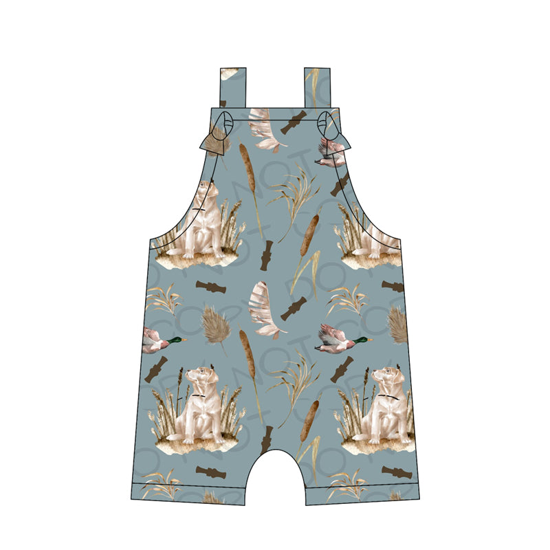 Preorder moq 5 Baby Boys Straps Dog Hunting Rompers